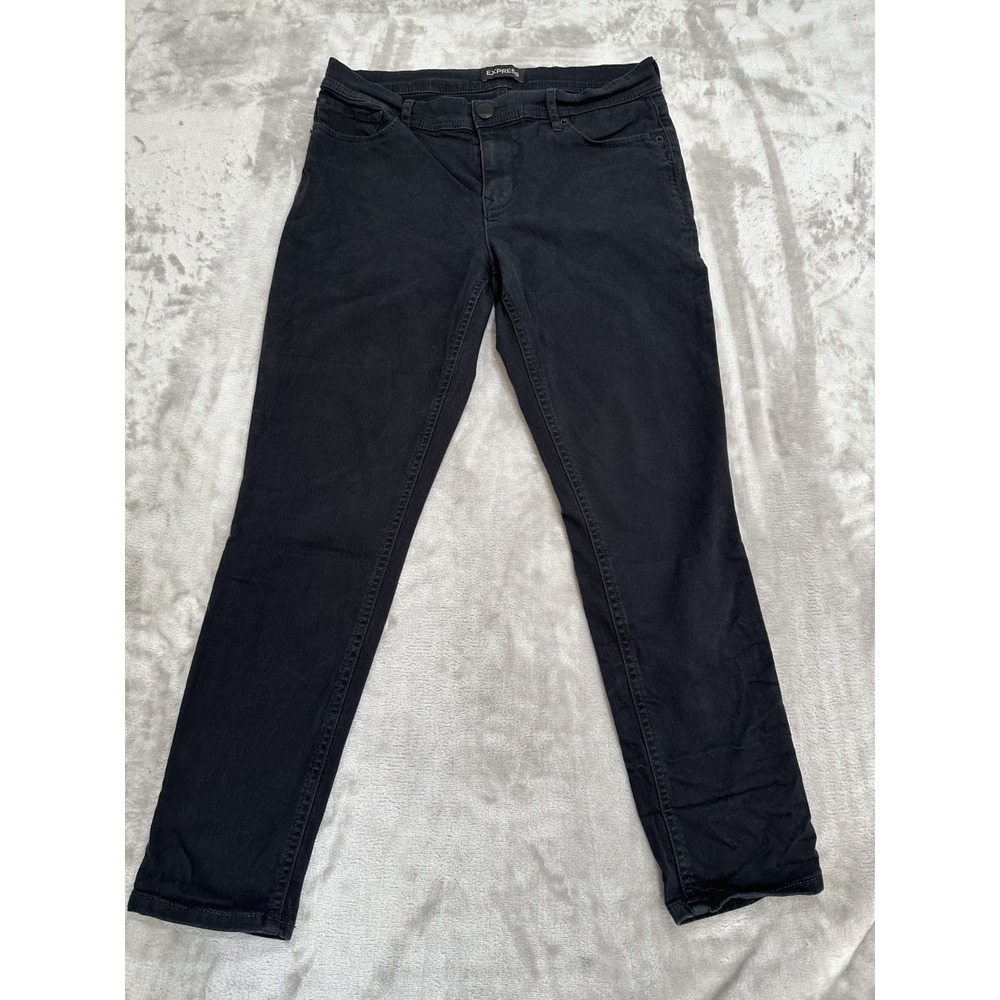 Express Jeans Women's Size 8 Black Skinny Straight Stretch 5 Pocket‎ EUC